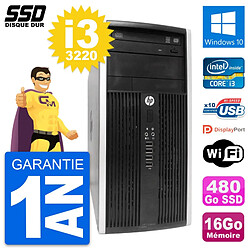 PC Tour HP Compaq Pro 6300 CMT Intel i3-3220 RAM 16Go SSD 480Go Windows 10 Wifi · Occasion 