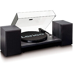 Lenco Platine Vinyle tourne disque 33,45 tr/min avec Bluetooth et 2 Haut-parleurs RMS 10W noir