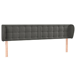 Maison Chic Tête de lit scandinave avec oreilles,meuble de chambre Gris foncé 203x23x78/88 cm Velours -MN70964