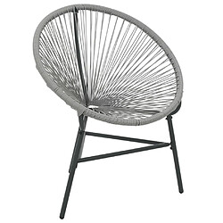 Maison Chic Chaise de jardin - Fauteuil d'extérieur sous forme de lune Résine tressée Gris -MN71321