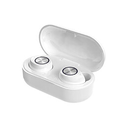 YP Select Bluetooth Headset Wireless Earbud Touch Bluetooth Sports Headphone Wireless Bluetooth Headset with Charging Box-Blanc 