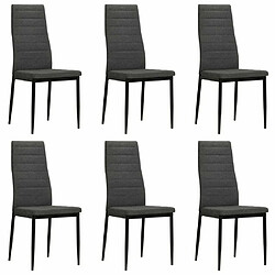 Maison Chic Lot de 6 Chaises à manger modernes,Chaises à dîner gris foncé tissu -MN61831