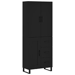 vidaXL Buffet haut Noir 69,5x34x180 cm Bois d'ingénierie