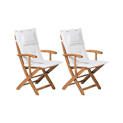 Beliani Lot de 2 chaises Bois Blanc cassé MAUI 