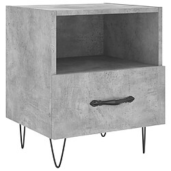 Maison Chic Table de chevet,Table de Nuit,Meuble de Rangement gris béton 40x35x47,5 cm bois d’ingénierie