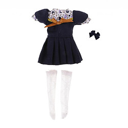 Acheter Robe manches courtes bleu foncé Chaussettes en forme de poil pour poupée middie blythe