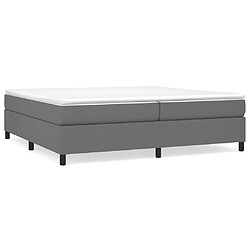 vidaXL Sommier à lattes de lit avec matelas Gris foncé 200x200cm Tissu