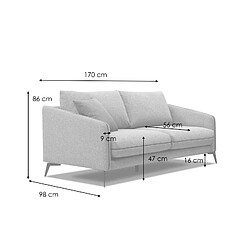 Acheter Courtois Laville Canapé droit 3 places tissu gris foncé- Sogel