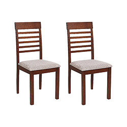 Beliani Bois d'hévéa Chaise de salle à manger Set de 2 Bois foncé ORTLEY