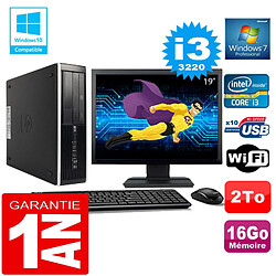 PC HP Compaq 8300 SFF Core I3-3220 Ram 16Go Disque 2 To Wifi W7 Ecran 19" · Occasion 