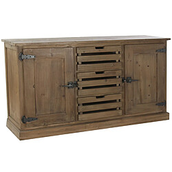 Pegane Buffet meuble de rangement en bois coloris marron foncé - Longueur 160 x Hauteur 45 x Profondeur 85 cm