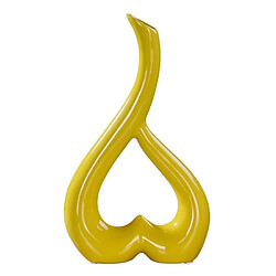 Wewoo Forme de coeur créatif vase en céramique fleur décor à la maison décoration de mariage festival bureau jaune