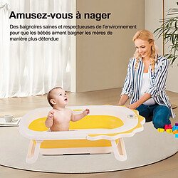 K IKIDO pliant baignoire pour bébé, en ligne avec bébé et nouvelle baignoire pour bébé (jaune)