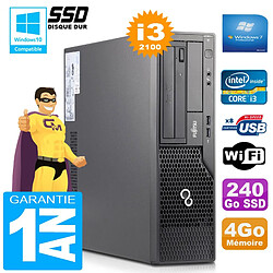 PC Fujitsu Esprimo E500 E85+ SFF Core I3-2100 RAM 4Go Disque 240 Go SSD Wifi W7 · Occasion 