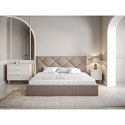 Avis Lit coffre 180 x 200 cm - Velours - Beige + Matelas - STARI de Pascal Morabito