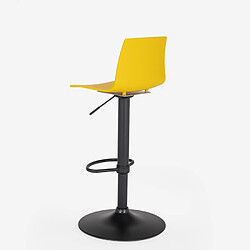 Acheter Tabouret bar de cuisine design noir mat réglable en hauteur Grand Soleil Imola Matt, Couleur: Jaune