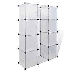 vidaXL Armoire modulaire 9 compartiments 37x115x150 cm blanc