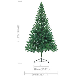 vidaXL Arbre de Noël artificiel pré-éclairé/boules 180 cm 564 branches pas cher