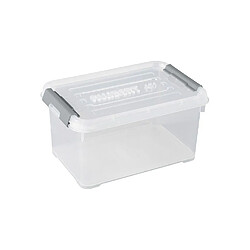 ALLIBERT Boîte de rangement Handy Plus - Clips gris - Couvercle transparent - 6 L