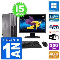 PC HP Compaq 6200 Pro SFF Ecran 19" i5-2400 RAM 4Go Disque 250Go Windows 10 Wifi · Occasion 