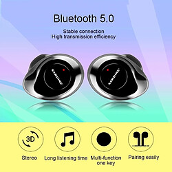 Acheter Wewoo Bluetooth V5.0 Écouteurs stéréo sans fil avec chargeur (Gris)