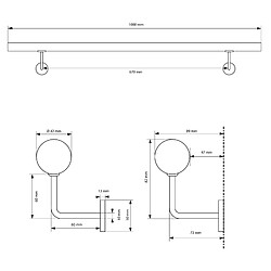 Ecd Germany Main courante escalier en acier inoxydable rampe barre appui rambarde 100 cm pas cher