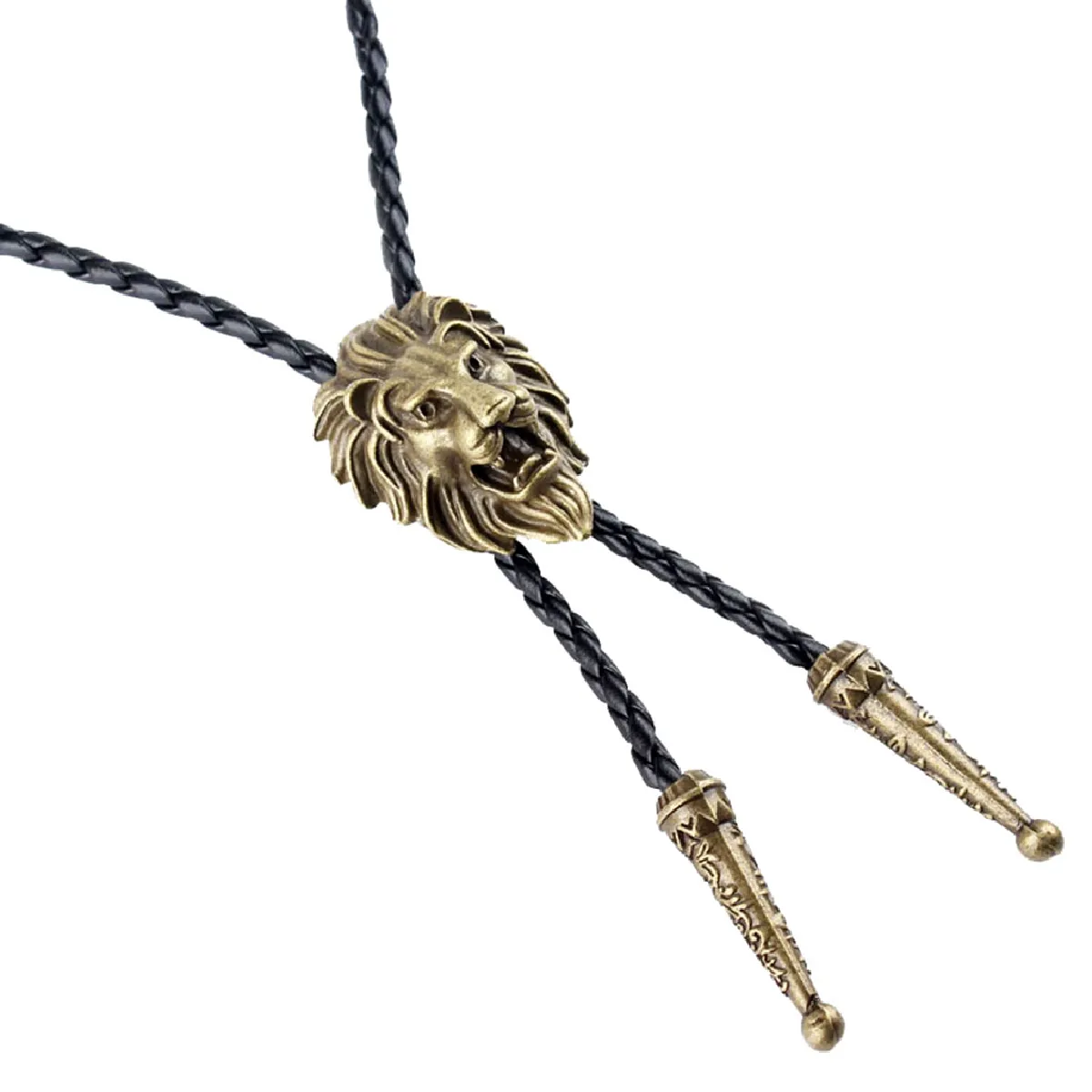 Avis Tête de lion vintage 3d cravates antique bronze western bolo cravates cravates de boulot de cowboy