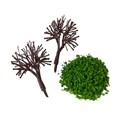 2 Pack Arbre Feuilles en Éponge Modèle Props Mini Bonsaï pour L'architecture Wargame Parc Paysages Ferroviaire