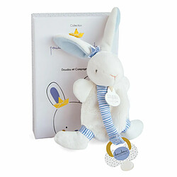 Doudou attache sucette Perlidoudou Lapin matelot - Doudou et compagnie