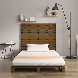 Avis Maison Chic Tête de lit scandinave,Meuble de chambre murale Marron miel 96x3x91,5 cm Bois massif de pin -MN10604