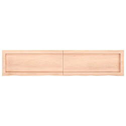 Avis vidaXL Étagère murale 140x30x(2-4) cm bois de chêne massif non traité