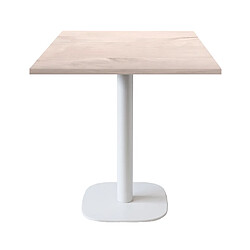 Restootab Table 70x70cm - modèle Round pied blanc chêne bosco