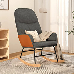 vidaXL Chaise à bascule Gris foncé Tissu