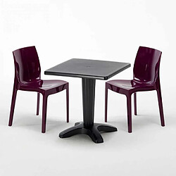 Avis Grand Soleil Table et 2 chaises colorées polypropylen