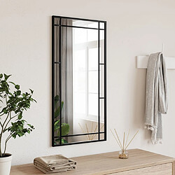 vidaXL Miroir mural noir 40x80 cm rectangulaire fer