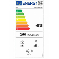 Réfrigérateurs 2 portes 306L Froid Froid statique BEKO 59,5cm F, 4856678 pas cher