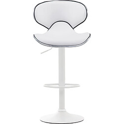 Avis Decoshop26 Lot de 2 tabourets de bar design contemporain pieds en métal blanc mat assise en synthétique blanc 10_0000356