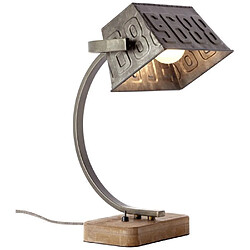 Brilliant (Lighting) Lampe DRAKE 1x40W E27 Bois et métal patinés