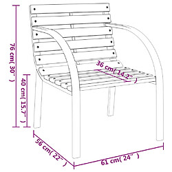 vidaXL Chaises de jardin lot de 2 Gris Bois pas cher