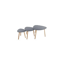 Atmosphera, Createur D'Interieur Lot de 3 tables de café Mileo Gris - Atmosphera