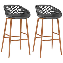 vidaXL Chaises de bar lot de 2 gris