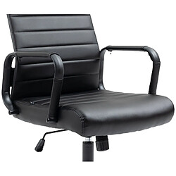 Acheter Decoshop26 Fauteuil de bureau avec accoudoirs siège pivotant mécanisme à bascule en PVC noir 10_0002514