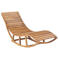 Helloshop26 Transat chaise longue bain de soleil lit de jardin terrasse meuble d'extérieur à bascule avec coussin bois de teck solide 02_0012956