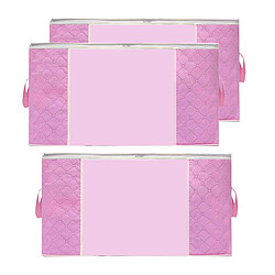 3PCS Organisateurs De Sac De Rangement Pliable Vêtements Stockage De Plume Rose Horizontal pas cher