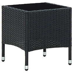 vidaXL Table de jardin Noir 40x40x45 cm Résine tressée