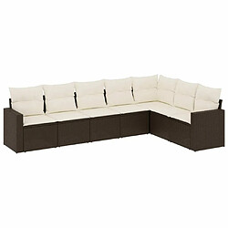 Maison Chic Salon de jardin avec coussins 7 pcs, Ensemble Tables et chaises de jardin, marron résine tressée -GKD914472