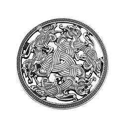 Symbole Norvégien Du Bouclier Viking Médiéval Broche Ovale Châle Châle Chandail Broche 3