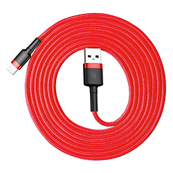 Wewoo Câble USB 1.5A 2m Nylon Weave pour Lightning, iPhone X / 8 & 8 Plus / 7 & 7 Plus / 6 & 6s & 6 Plus & 6s Plus / iPad Rouge 