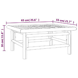 vidaXL Table de jardin 65x55x30 cm bambou pas cher