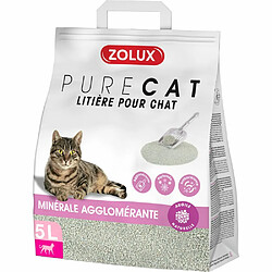 ZOLUX Litière agglomérante parfum floral Purecat 5 litres.